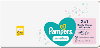Vlažne maramice sensitive, 6 x 80 kom. Pampers