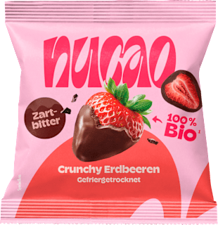 Trockenfrüchte, Crunchy Strawberries, Erdbeeren mit Schokolade nucao