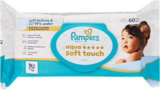 Nedves törlőkendő Aqua Soft Touch 99% vízzel Pampers