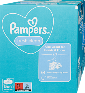 Nedves törlőkendő, Fresh Clean 15x80db Pampers