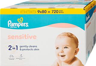 Nedves törlőkendő sensitive, 9x80 db Pampers