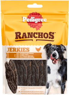 Dopolnilna hrana za odrasle pse - Ranchos Jerkies s 100 % naravnim piščancem Pedigree