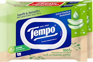 Feuchtes Toilettenpapier sanft & sensitiv Aloe Vera (2x42 St) Tempo