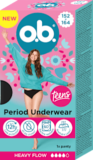 Menštruačné nohavičky teens - veľ 152-164 Heavy Flow o.b.