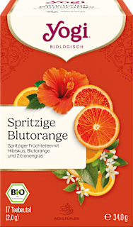 Früchtetee "Spritzige Blutorange" mit Orange, Hibiskus & Blutorange (17 Beutel) YOGI TEA