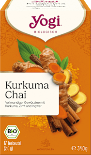 Gewürztee "Kurkuma Chai" mit Kurkuma, Zimt & Ingwer (17 Beutel) YOGI TEA