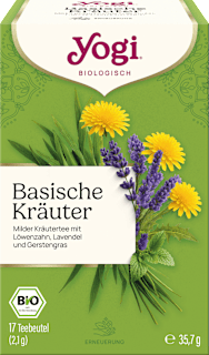 Kräutertee "Basische Kräuter" mit Hafergras, Löwenzahn & Lavendel (17 Beutel) YOGI TEA
