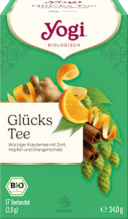 Kräutertee "Glücks Tee" mit Zimt, Hopfen & Orangenschale (17 Beutel) YOGI TEA