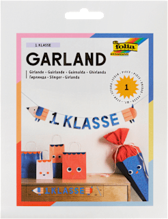Girlande aus Karton, Schulanfang/1.Klasse, mehrfarbig (12,5x14,5x300 cm) folia