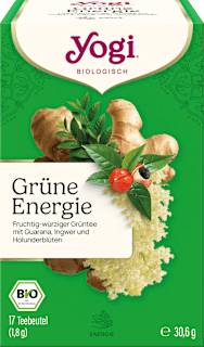 Grüner Tee "Grüne Energie" mit Guarana, Ingwer & Holunderblüte (17 Beutel) YOGI TEA