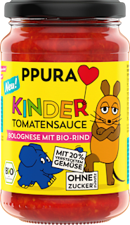 Tomatensauce, Bolognese mit Rindfleisch für Kinder PPURA