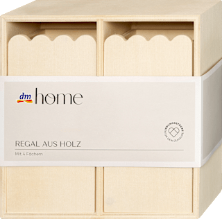 Regal aus Holz, natur (18x18x9 cm) dm home
