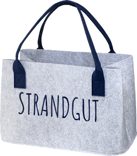 Filztasche "Strandgut", grau/blau (26,5x40x26 cm) Dekorieren & Einrichten