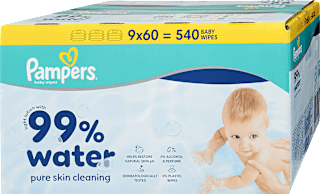 Nedves törlőkendő, 99% vízzel Pampers baby-dry
