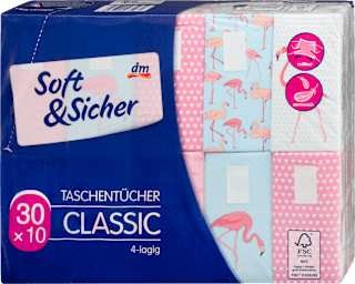 Taschentücher Classic 4-lagig sortiert Soft&Sicher