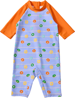 UV Badeoverall mit Donut-Muster, lila & orange, Gr. 98/104 PUSBLU