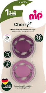 Schnuller Cherry weinrot/beere Gr. 1, 0-6 Monate Nip
