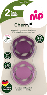 Schnuller Cherry weinrot/beere, Gr. 2, ab 6 Monate Nip