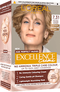 Barva za lase Age Perfect Nudes – 7.31 Natural Caramel Blonde L'ORÉAL PARiS EXCELLENCE Creme