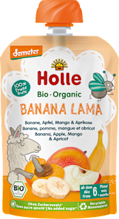Quetschie Banana Lama Banane, Apfel, Mango & Aprikose ab dem 6. Monat Holle