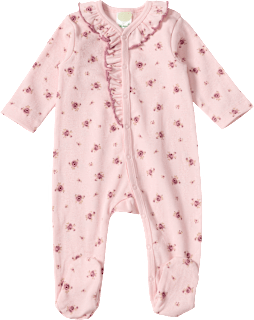 Schlafanzug mit Ripp-Struktur & Blumen-Muster, rosa, Gr. 50/56 ALANA