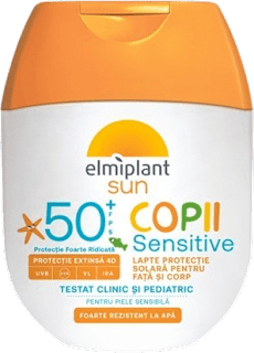 Lapte pentru piele sensibilă cu protecție solară pentru copii SPF 50+ Elmiplant