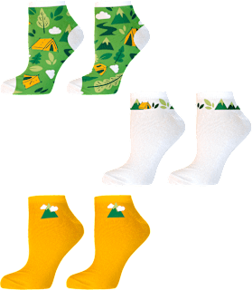Памучни къси чорапи Гора, размер 35-38, 3 чифта happy FOOTtopia