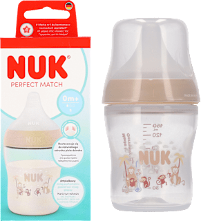 Butelka z miernikiem temperatury 150 ml Perfect Match smoczek 0+ Małpka NUK