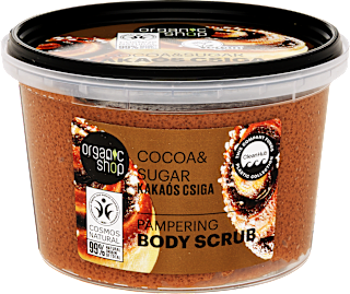 Kényeztető testradír „Kakaós csiga” bio kakaóval és cukorral organic shop