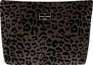 Kulturtasche Leoprint groß braun manòu