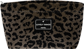 Kulturtasche Leoprint klein braun manòu