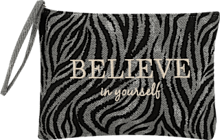 Kosmetiktasche "Believe in yourself" Zebramuster manòu