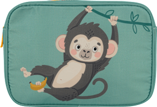Kulturtasche Kinder Affe türkis manòu