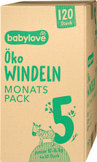 Pannolini misura 5 junior (10 - 16 kg), pacco mensile babylove