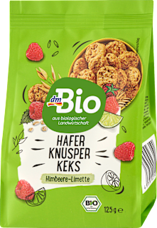 Haferkekse Knusper Himbeere-Limette dmBio