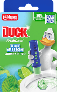 Gel za čiščenje in osveževanje WC školjke z vonjem mete DUCK