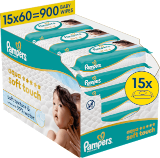 Vlhčené utierky Aqua Soft Touch 15 x 60 Pampers