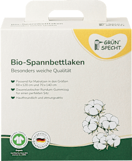 Spannbettlaken, weiß Grünspecht