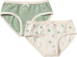 Slips mit Apfel-Muster & Streifen, weiß + grün, Gr. 98/104 ALANA