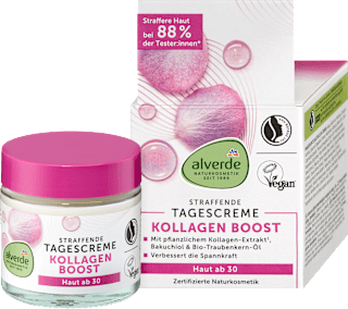 Feszesítő nappali arckrém Kollagén Boost bakuchiollal 30+ alverde NATURKOSMETIK