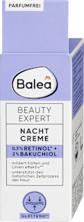 Éjszakai arckrém Beauty Expert, 0,3% retinollal* és 2% bakuchiollal Balea