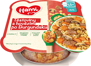 Príkrm cestoviny s hovädzím po Burgundsky Hami