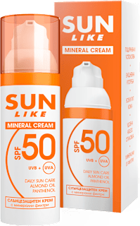 Слънцезащитен крем за лице Mineral SPF50 SUN LIKE