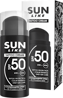 Слънцезащитен крем за татуировки SPF50 SUN LIKE