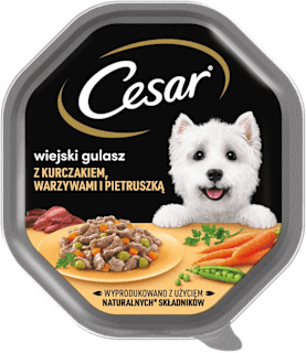 Mokra karma dla psów wiejski gulasz z kurczakiem warzywami i pietruszką Cesar