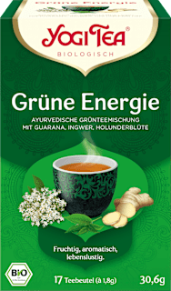 Grüner Tee "Grüne Energie" mit Guarana, Ingwer & Holunderblüte (17 Beutel) YOGI TEA