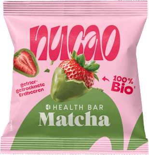Trockenfrüchte Crunchy Matcha Erdbeeren nucao