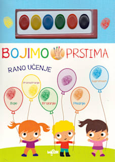 Bojimo prstima - Plava, rano učenje bojanka MALIK