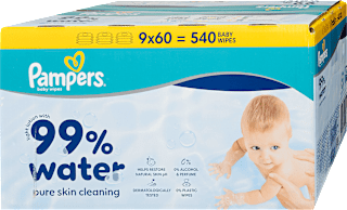 Vlažne maramice, 9 x 60 kom. Pampers baby-dry