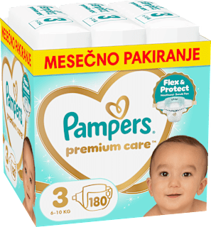 Plenice velikost 3 - mesečno pakiranje (6-10 kg) Pampers Premium Care